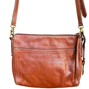 Fossil Emma Crossbody Bag Brown Leather Purse Tassels